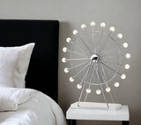 22" Off White Metal Multi Light Bedside LED Table Lamp With Off White Globe Shade - Homeroots