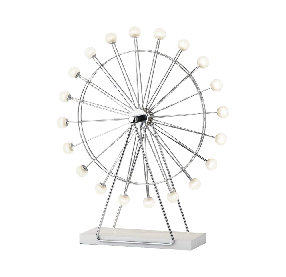 22" Off White Metal Multi Light Bedside LED Table Lamp With Off White Globe Shade - Homeroots