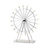 22" Off White Metal Multi Light Bedside LED Table Lamp With Off White Globe Shade - Homeroots