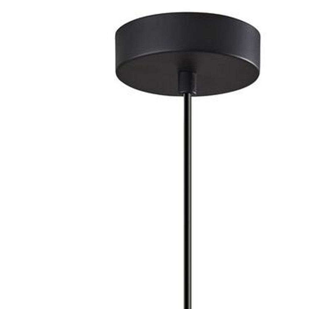 Gnome Smoked Glass Black Metal Pendant Lamp - Homeroots - Flyclothing LLC