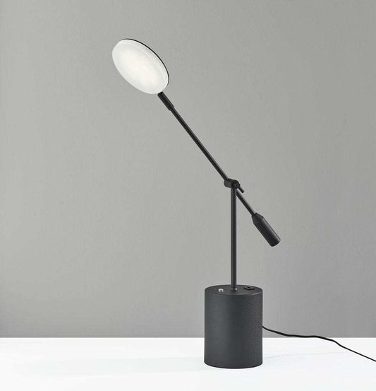 Three Color Adjustable Floor Lamp Black Metal Saucer Led - Homeroots - Flyclothing LLC