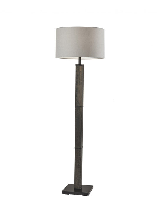 62" Black Traditional Shaped Floor Lamp With Off-White Drum Shade - Homeroots