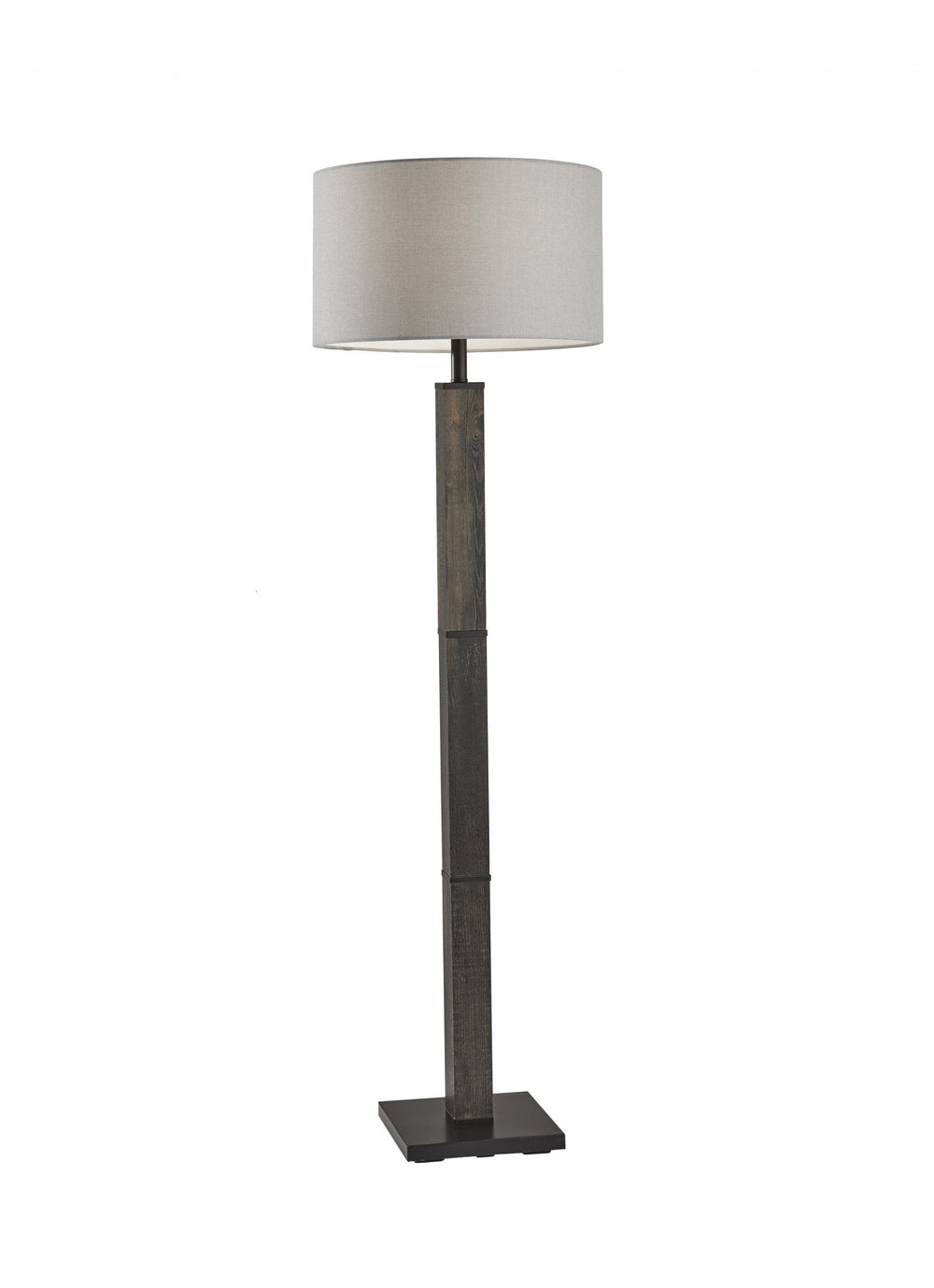 62" Black Traditional Shaped Floor Lamp With Off-White Drum Shade - Homeroots