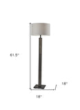 62" Black Traditional Shaped Floor Lamp With Off-White Drum Shade - Homeroots