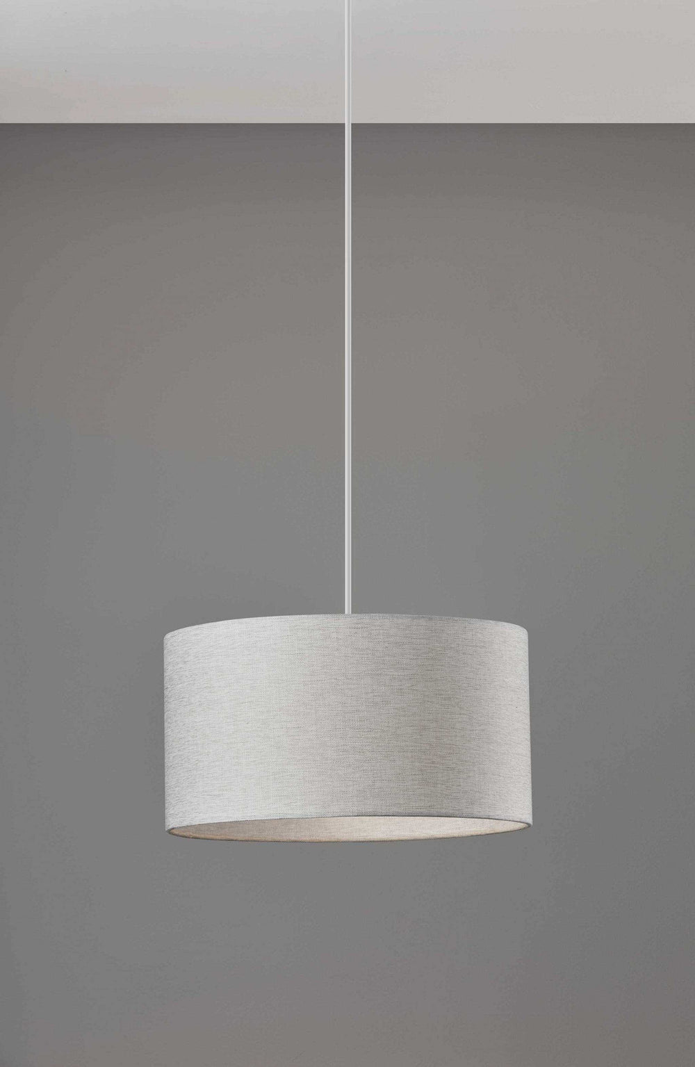 White Fabric Sleek Drum Pendant Lamp - Homeroots - Flyclothing LLC