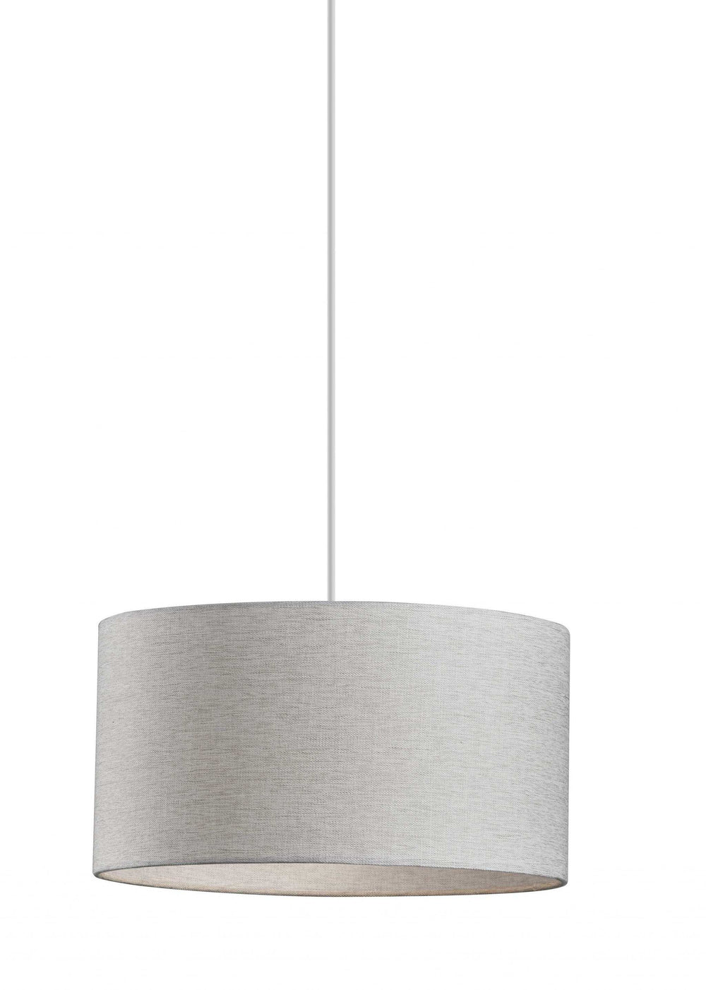 White Fabric Sleek Drum Pendant Lamp - Homeroots - Flyclothing LLC