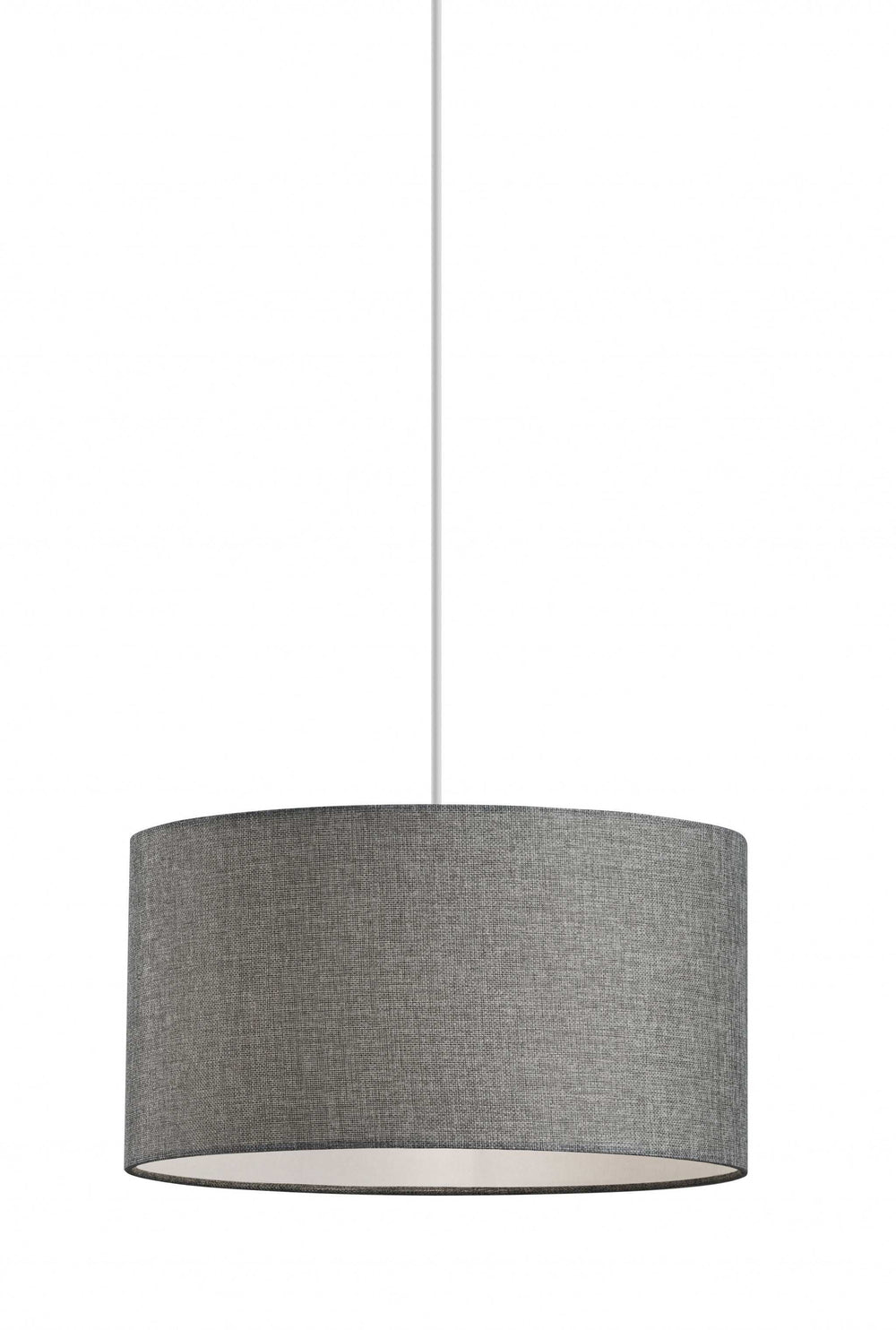 Heather Grey Fabric Shade Electric Drum Pendant - Homeroots - Flyclothing LLC