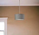 Heather Grey Fabric Shade Electric Drum Pendant - Homeroots - Flyclothing LLC