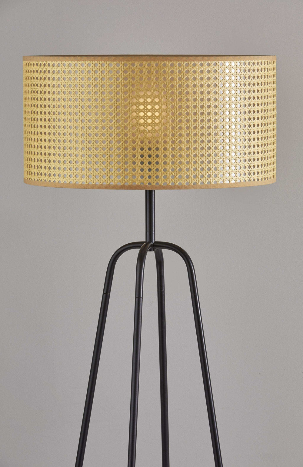 Open Cane Web Natural Shade Dark Bronze Table Lamp - Homeroots - Flyclothing LLC