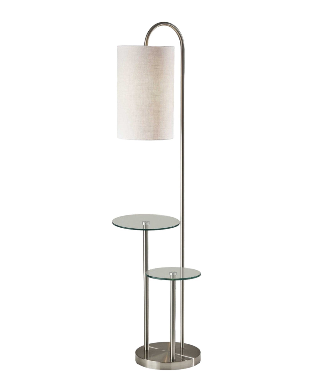 66" Tray Table Floor Lamp With White Drum Shade - Homeroots - Flyclothing LLC