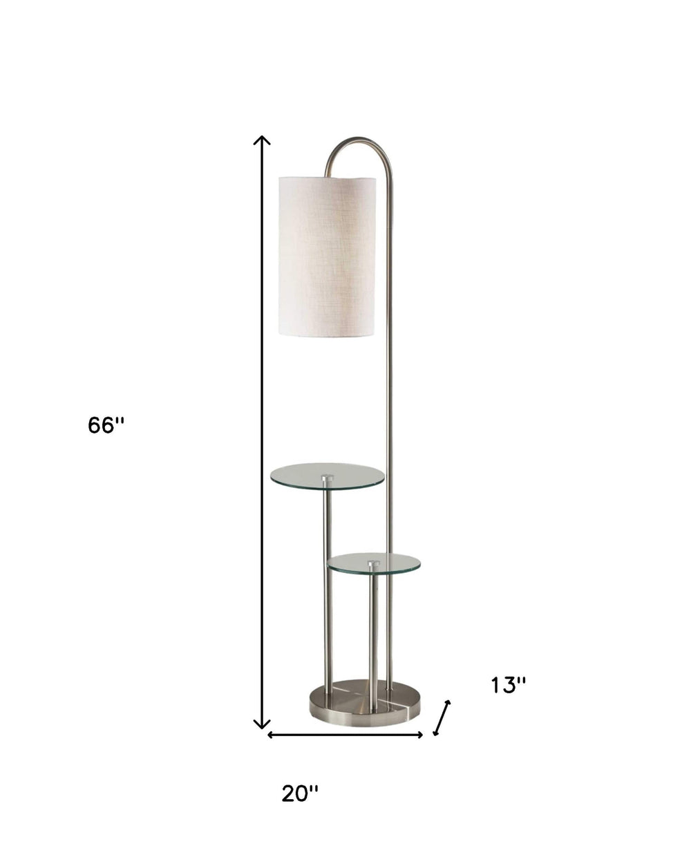 66" Tray Table Floor Lamp With White Drum Shade - Homeroots - Flyclothing LLC