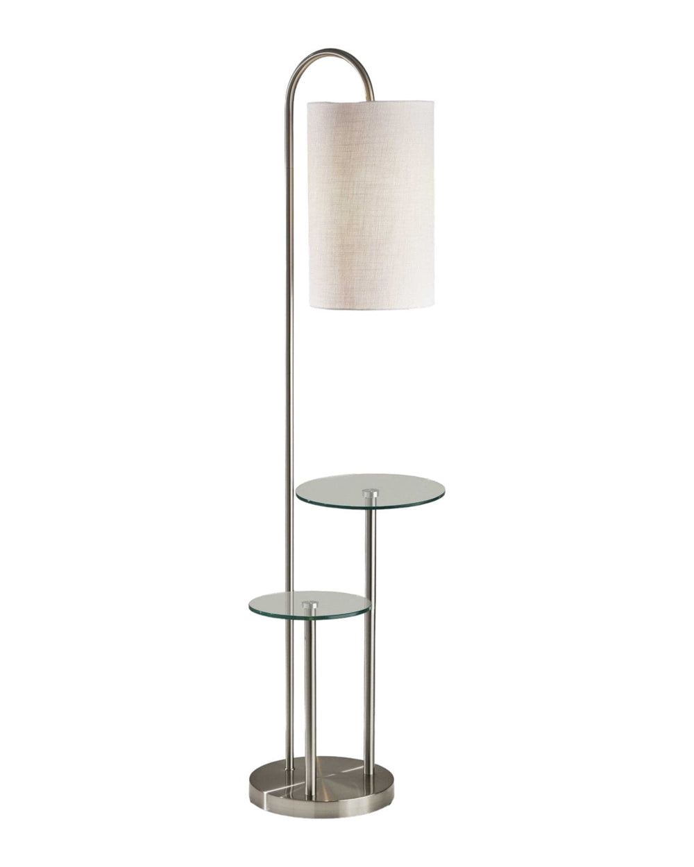 66" Tray Table Floor Lamp With White Drum Shade - Homeroots - Flyclothing LLC