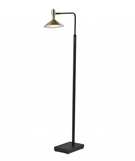Adjustable Brass Spotlight Led Floor Lamp In Black Metal - Homeroots - Flyclothing LLC
