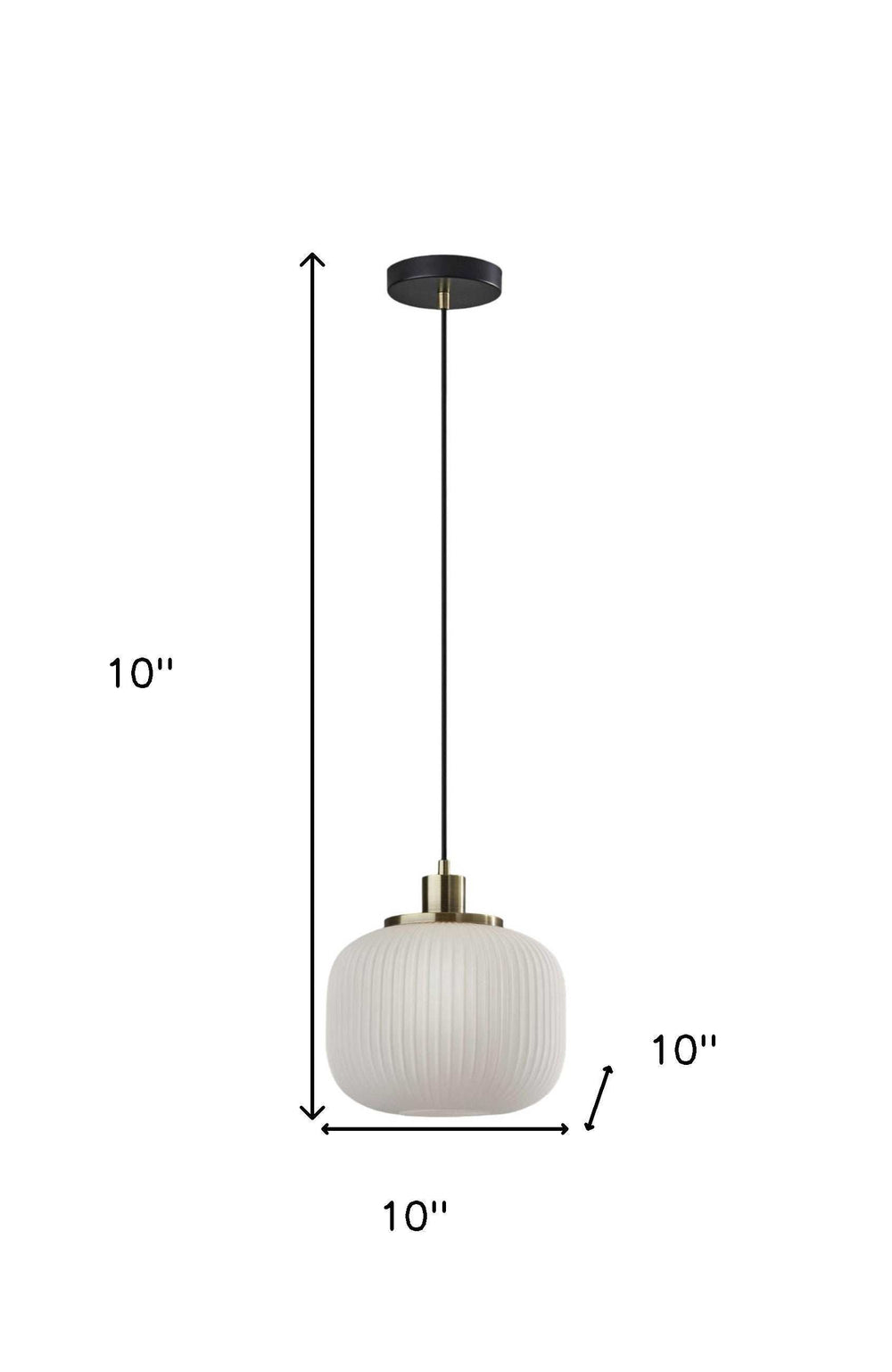 Striped Glass Glow Metal Pendant - Homeroots - Flyclothing LLC