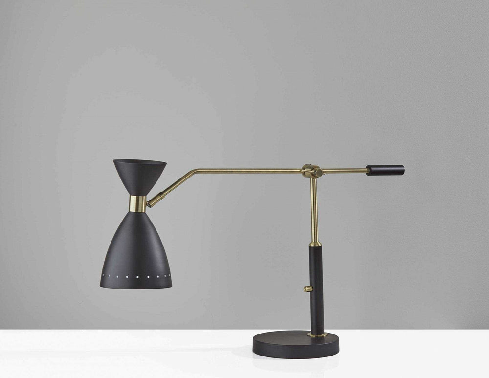 Brass Cinch Black Metal Adjustable Desk Lamp - Homeroots - Flyclothing LLC