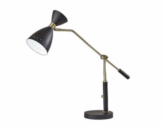 Brass Cinch Black Metal Adjustable Desk Lamp - Homeroots - Flyclothing LLC