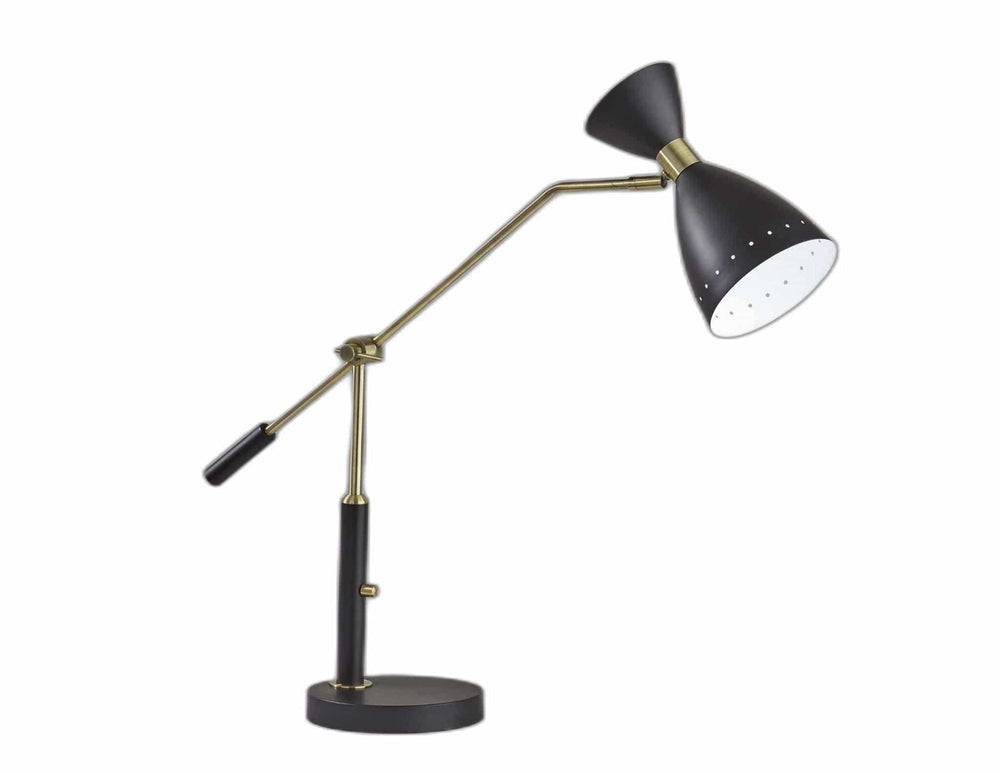 Brass Cinch Black Metal Adjustable Desk Lamp - Homeroots - Flyclothing LLC