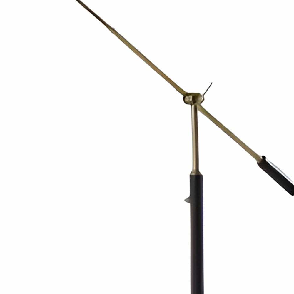 66" Black Adjustable Task Floor Lamp With Black Metal Cone Shade - Homeroots