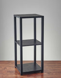 28" Black Square End Table With Two Shelves - Homeroots