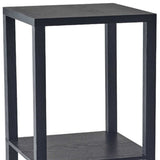 28" Black Square End Table With Two Shelves - Homeroots