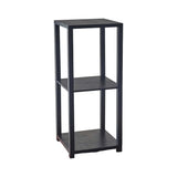28" Black Square End Table With Two Shelves - Homeroots
