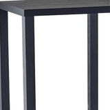 35" Black Solid Wood Square End Table With Two Shelves - Homeroots