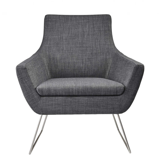 Dark Grey Upholstered Armchair - Homeroots - Flyclothing LLC