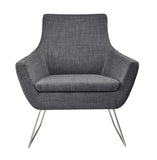 Dark Grey Upholstered Armchair - Homeroots - Flyclothing LLC