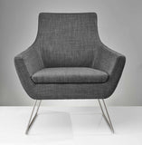 Dark Grey Upholstered Armchair - Homeroots - Flyclothing LLC