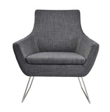 Dark Grey Upholstered Armchair - Homeroots - Flyclothing LLC