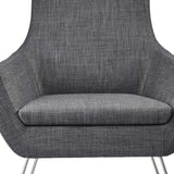 Dark Grey Upholstered Armchair - Homeroots - Flyclothing LLC