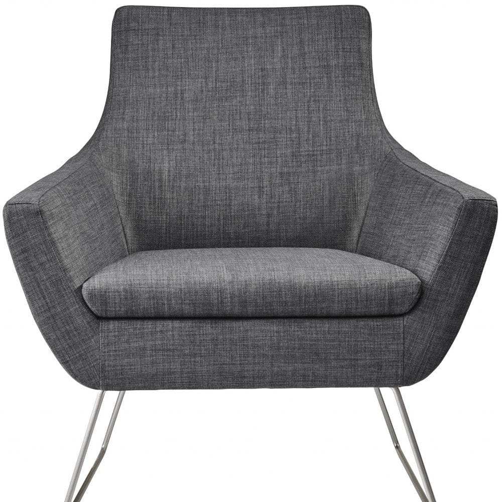 Dark Grey Upholstered Armchair - Homeroots - Flyclothing LLC