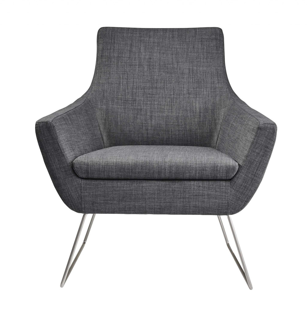 Dark Grey Upholstered Armchair - Homeroots - Flyclothing LLC
