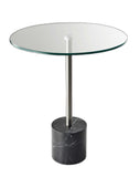 21" Silver And Clear Glass Round End Table - Homeroots