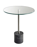 21" Silver And Clear Glass Round End Table - Homeroots