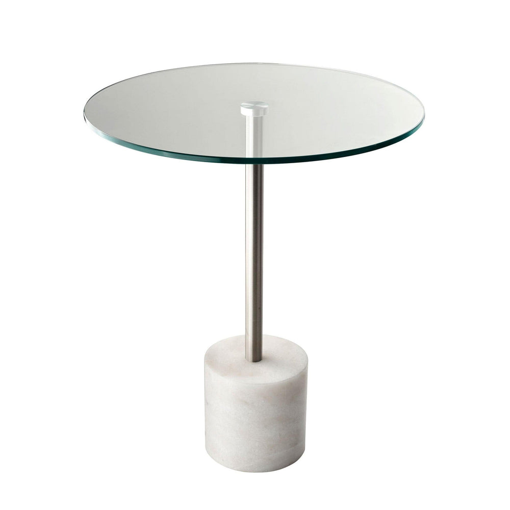 21" Silver And Clear Glass Round End Table - Homeroots