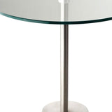 21" Silver And Clear Glass Round End Table - Homeroots