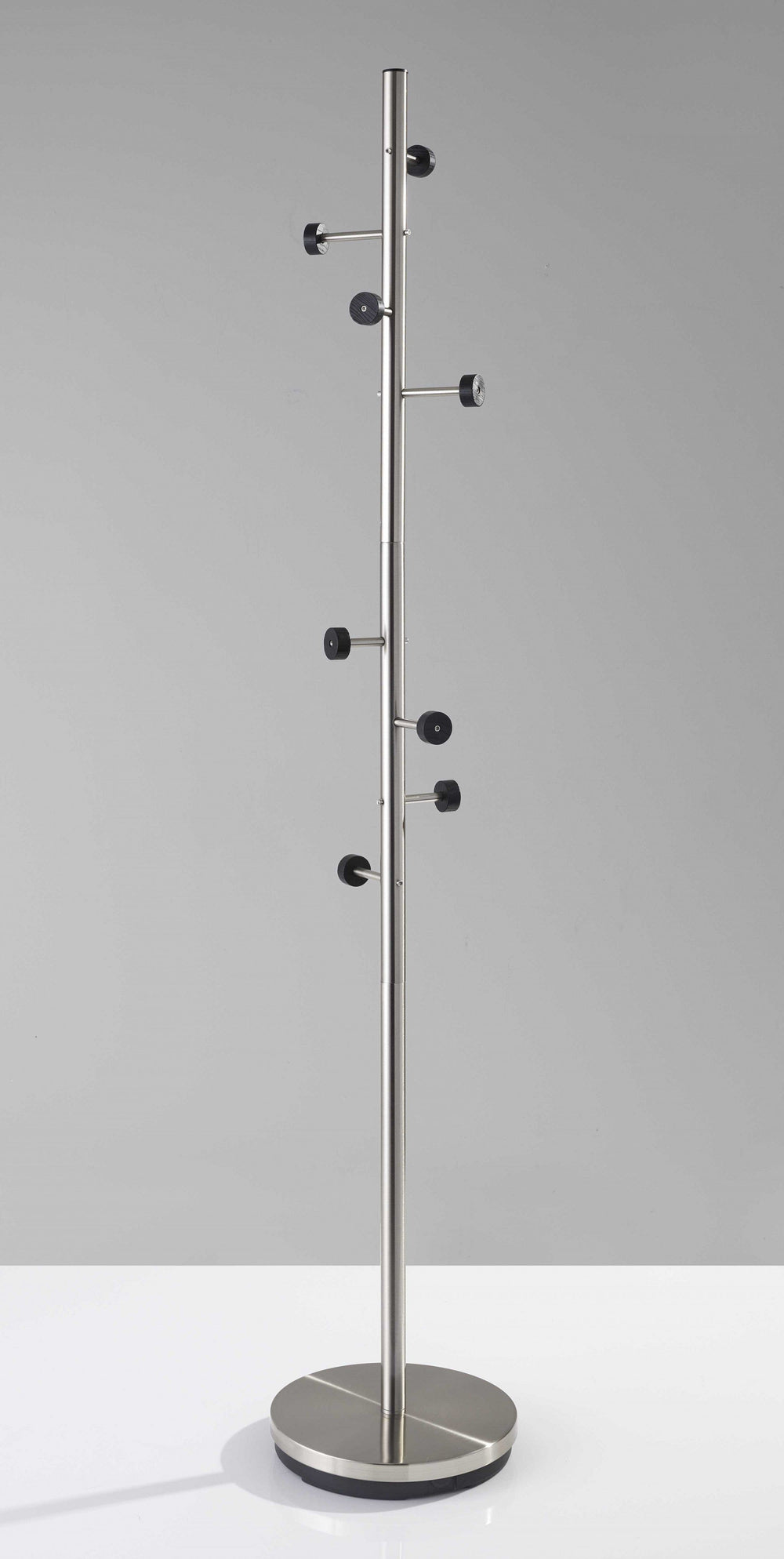 12" X 67.5" Brushed Steel Brushed Steel Coat Rack - Homeroots