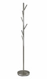 67" Brushed Steel Coat Tree Rack - Homeroots