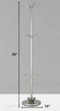 14" X 70" Champagne Powder Coated Steel Umbrella Stand Coat Rack - Homeroots - Flyclothing LLC