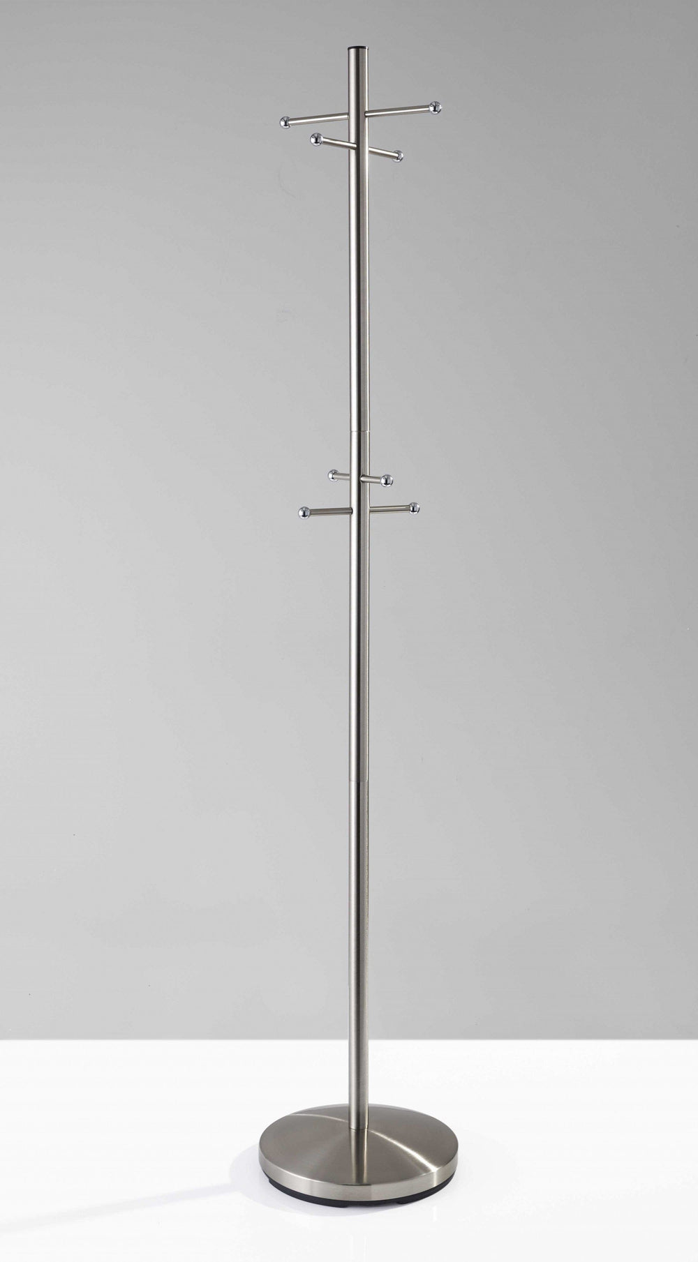 13" X 67" Brushed Steel Brushed Steel Coat Rack - Homeroots