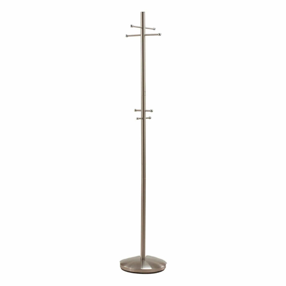 13" X 67" Brushed Steel Brushed Steel Coat Rack - Homeroots