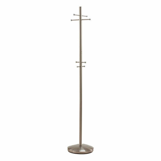 13" X 67" Brushed Steel Brushed Steel Coat Rack - Homeroots