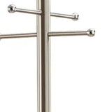13" X 67" Brushed Steel Brushed Steel Coat Rack - Homeroots