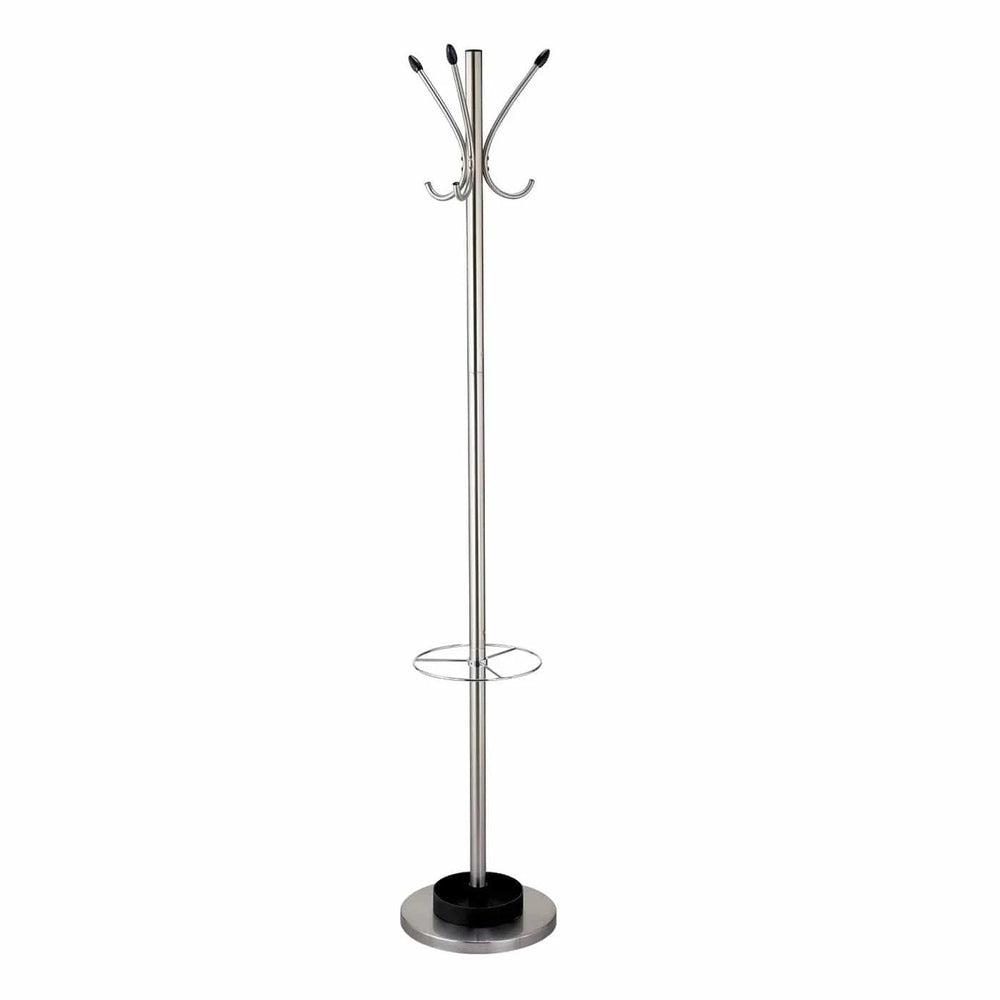 13" X 68" Brushed Steel Brushed Steel Stand Coat Rack - Homeroots - Flyclothing LLC