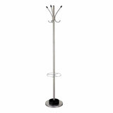 13" X 68" Brushed Steel Brushed Steel Stand Coat Rack - Homeroots - Flyclothing LLC