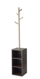 12" X 12" X 69" Walnut Walnut Storage Coat Rack - Homeroots