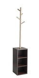 12" X 12" X 69" Walnut Walnut Storage Coat Rack - Homeroots