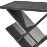 19" Black Solid Wood Pedestal Console Table - Homeroots - Flyclothing LLC