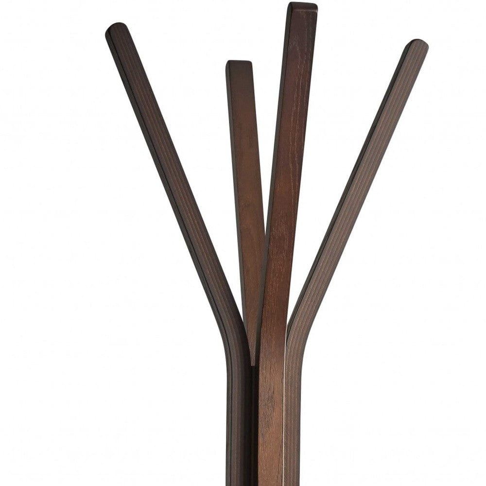 16.5" X 16.5" X 68.25" Walnut Coat Rack - Homeroots - Flyclothing LLC
